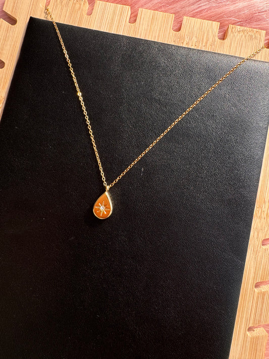 Golden Teardrop Star Necklace