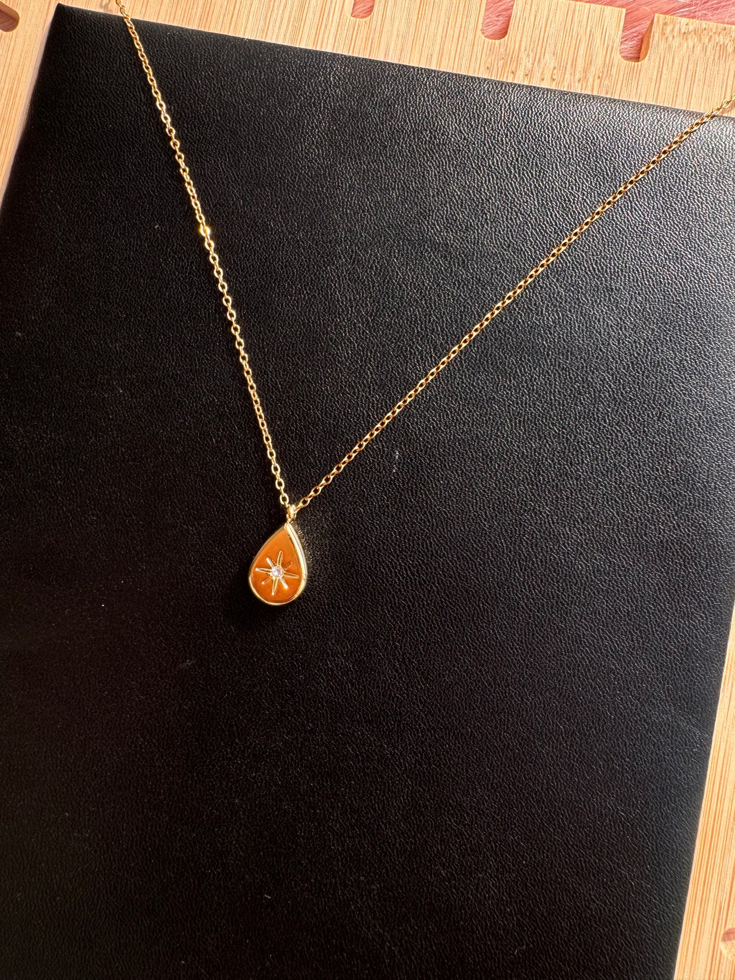 Golden Teardrop Star Necklace