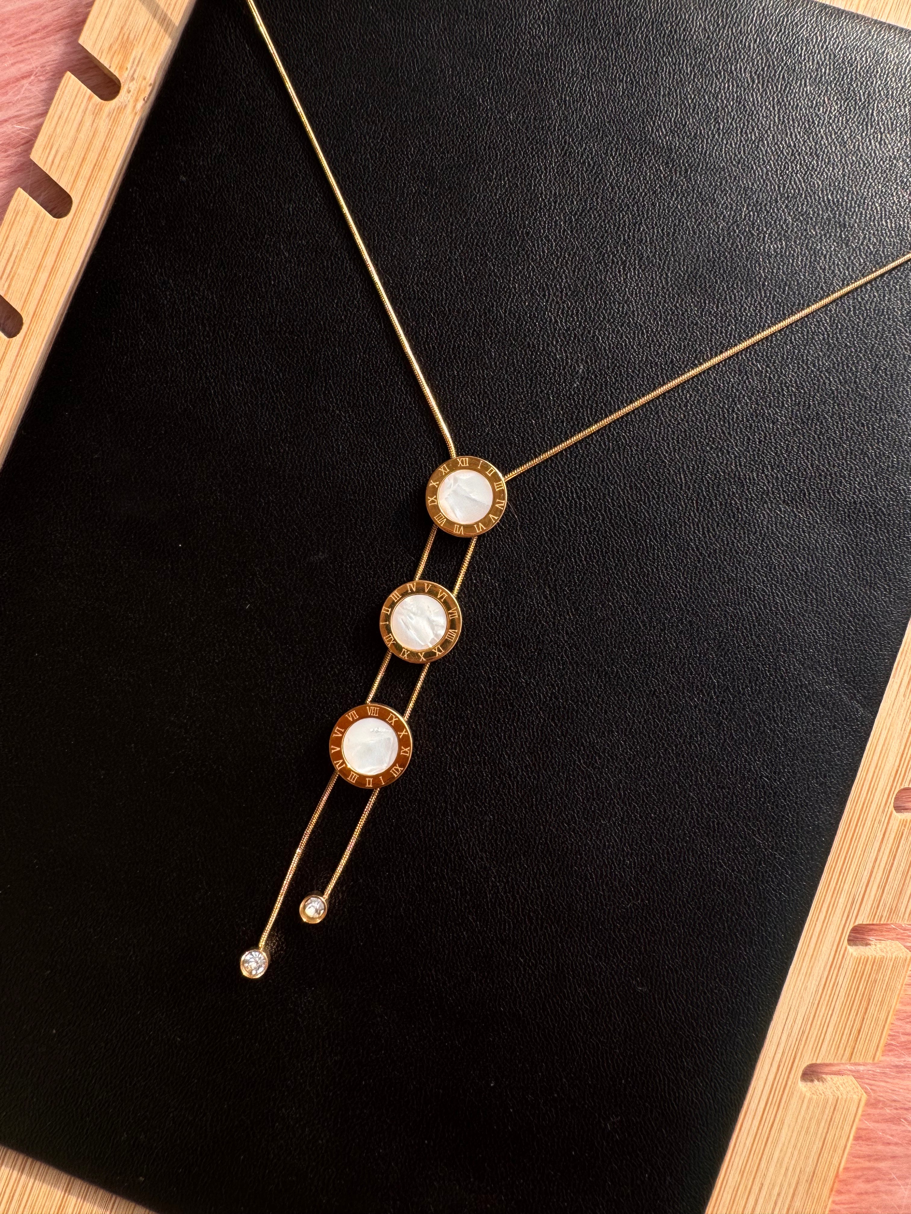 The Pearl-Lustre Roman Medallion Necklace