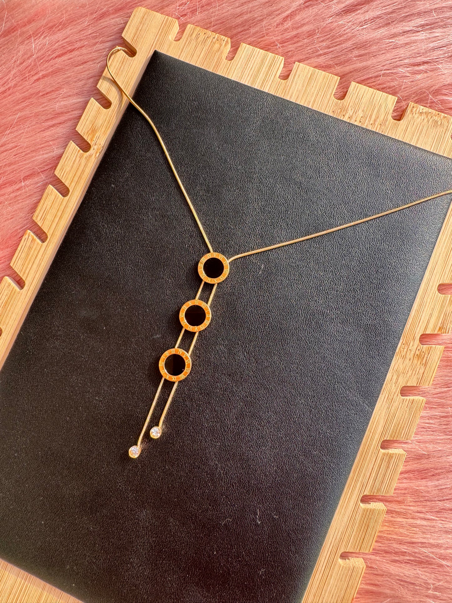 Noir Roman Drop Necklace