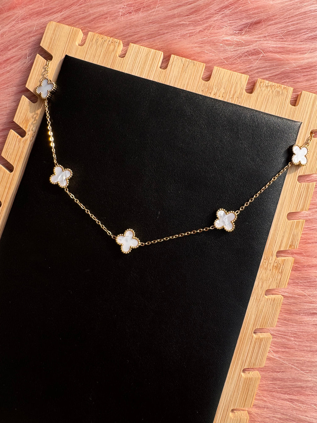 The Pearl-Lustre Clover Station Necklace