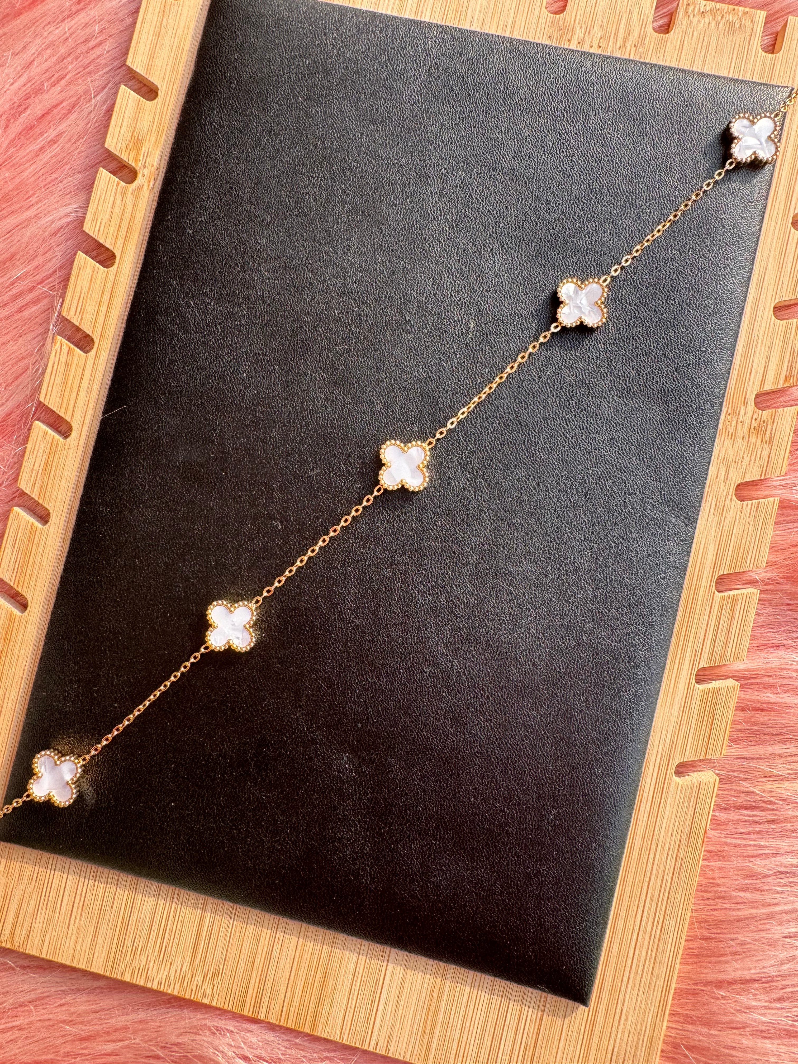 The Pearl-Lustre Clover Station Necklace