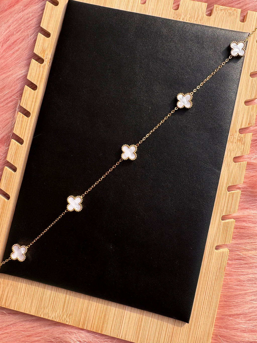 The Pearl-Lustre Clover Station Necklace