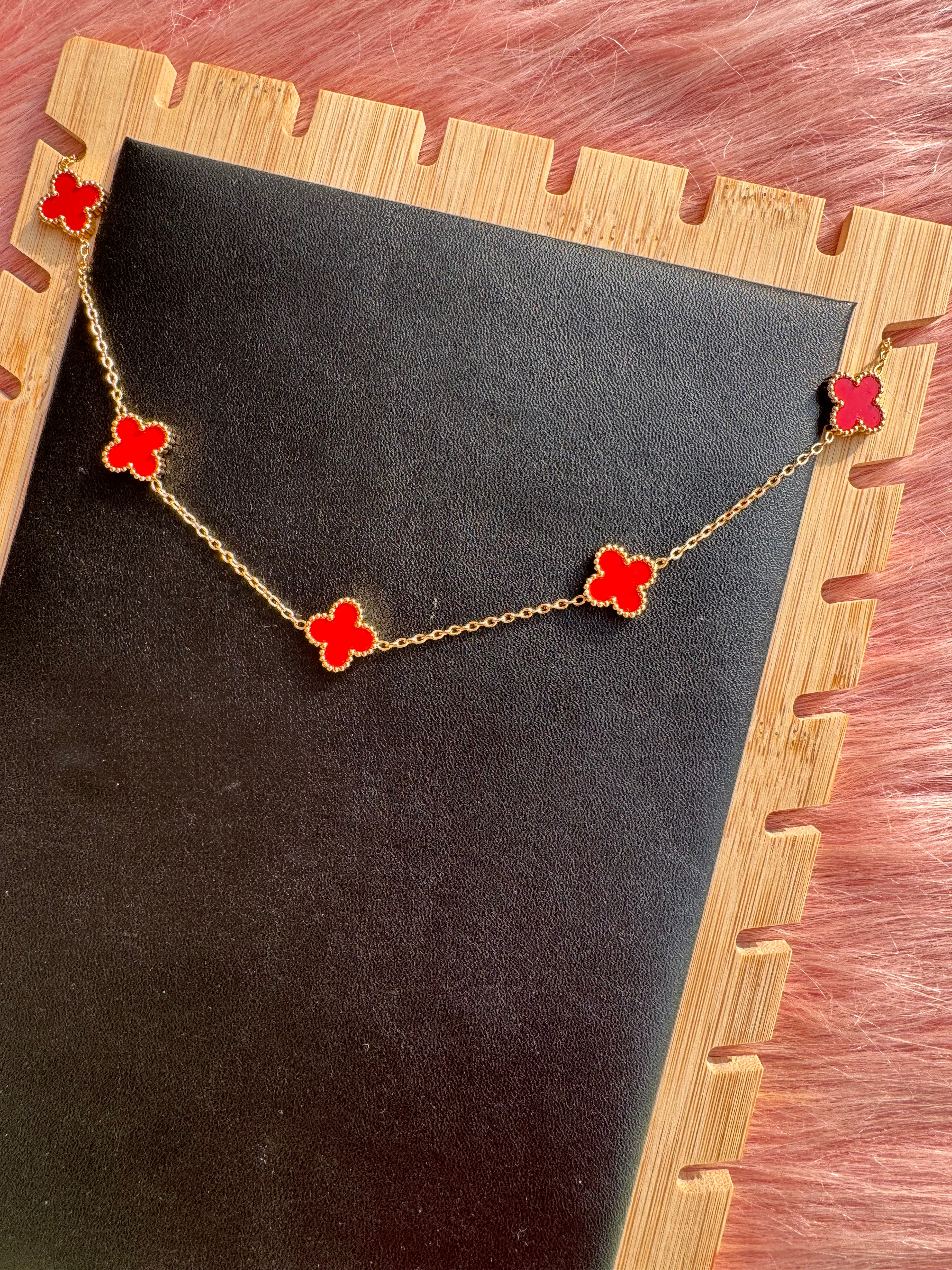 The Crimson Clover Station Necklace