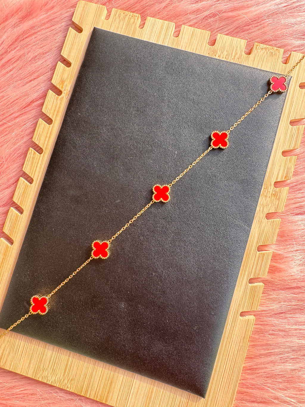 The Crimson Clover Station Necklace