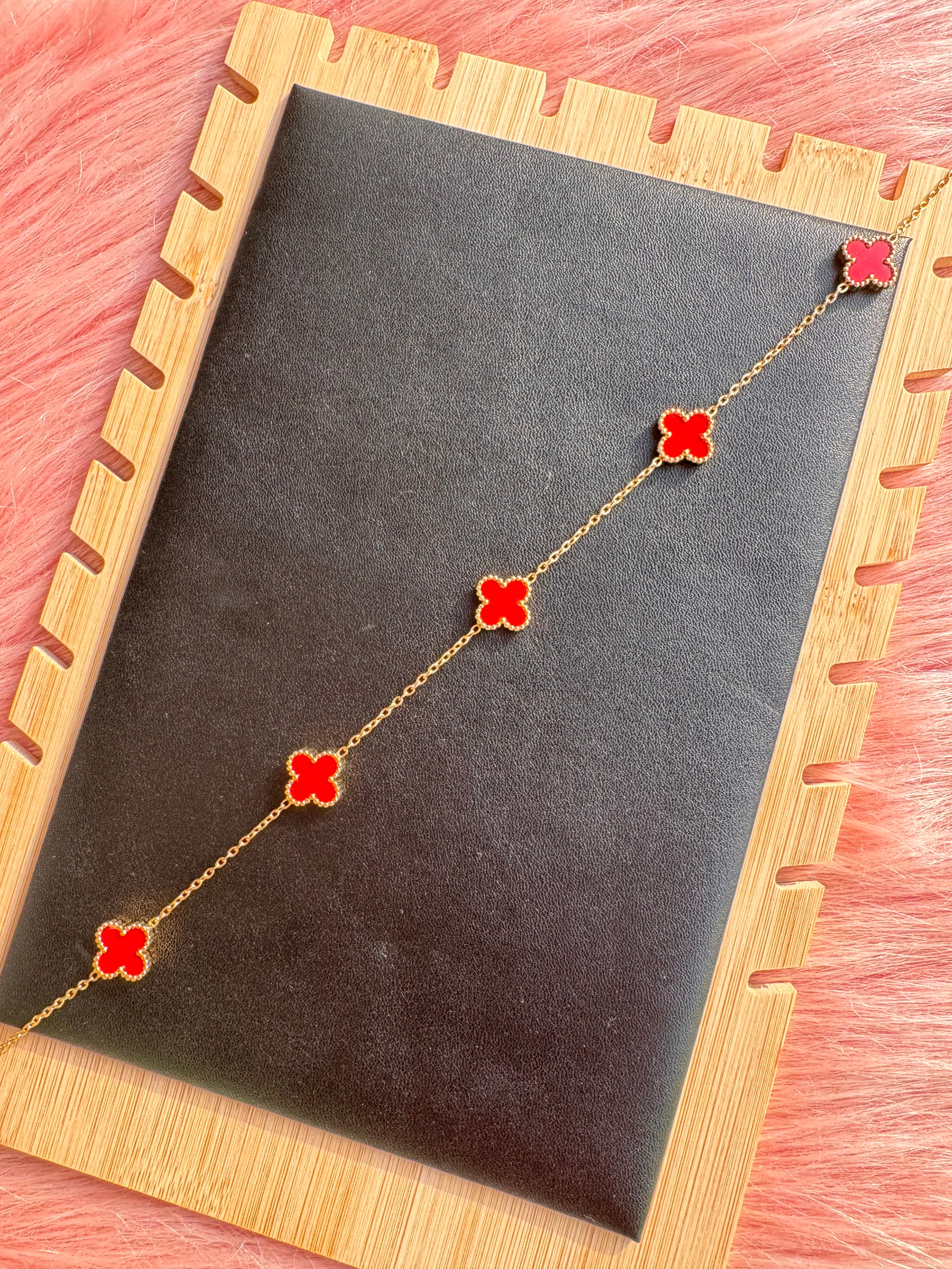The Crimson Clover Station Necklace
