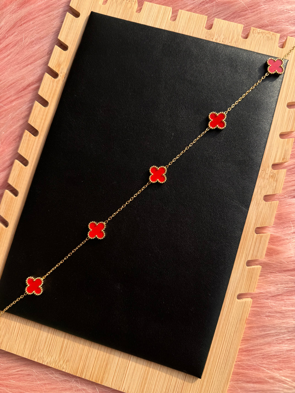 The Crimson Clover Station Necklace