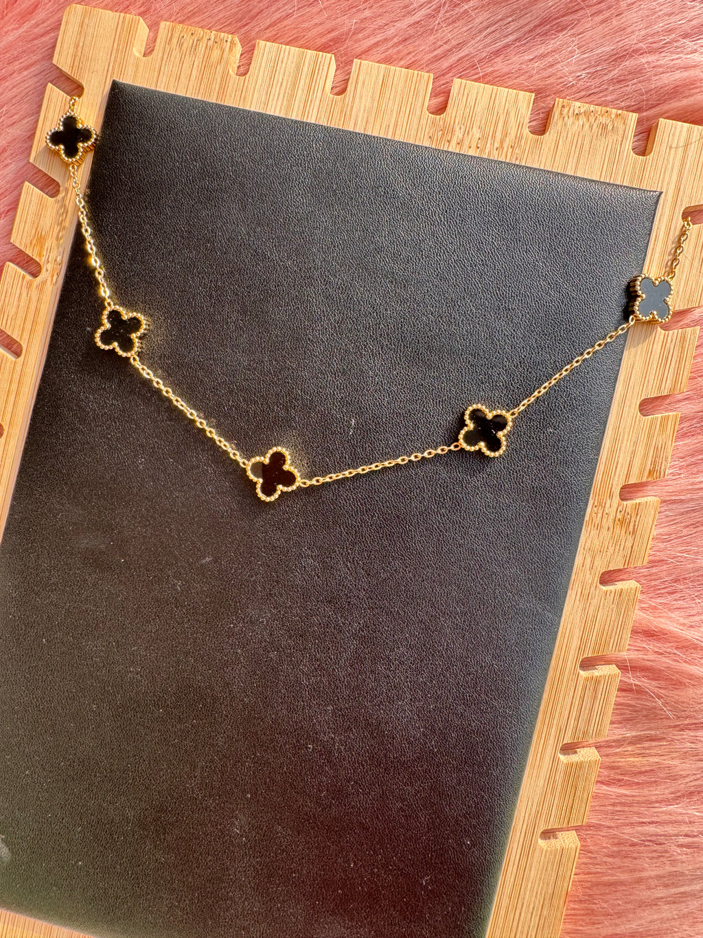 The Onyx Clover Station Necklace