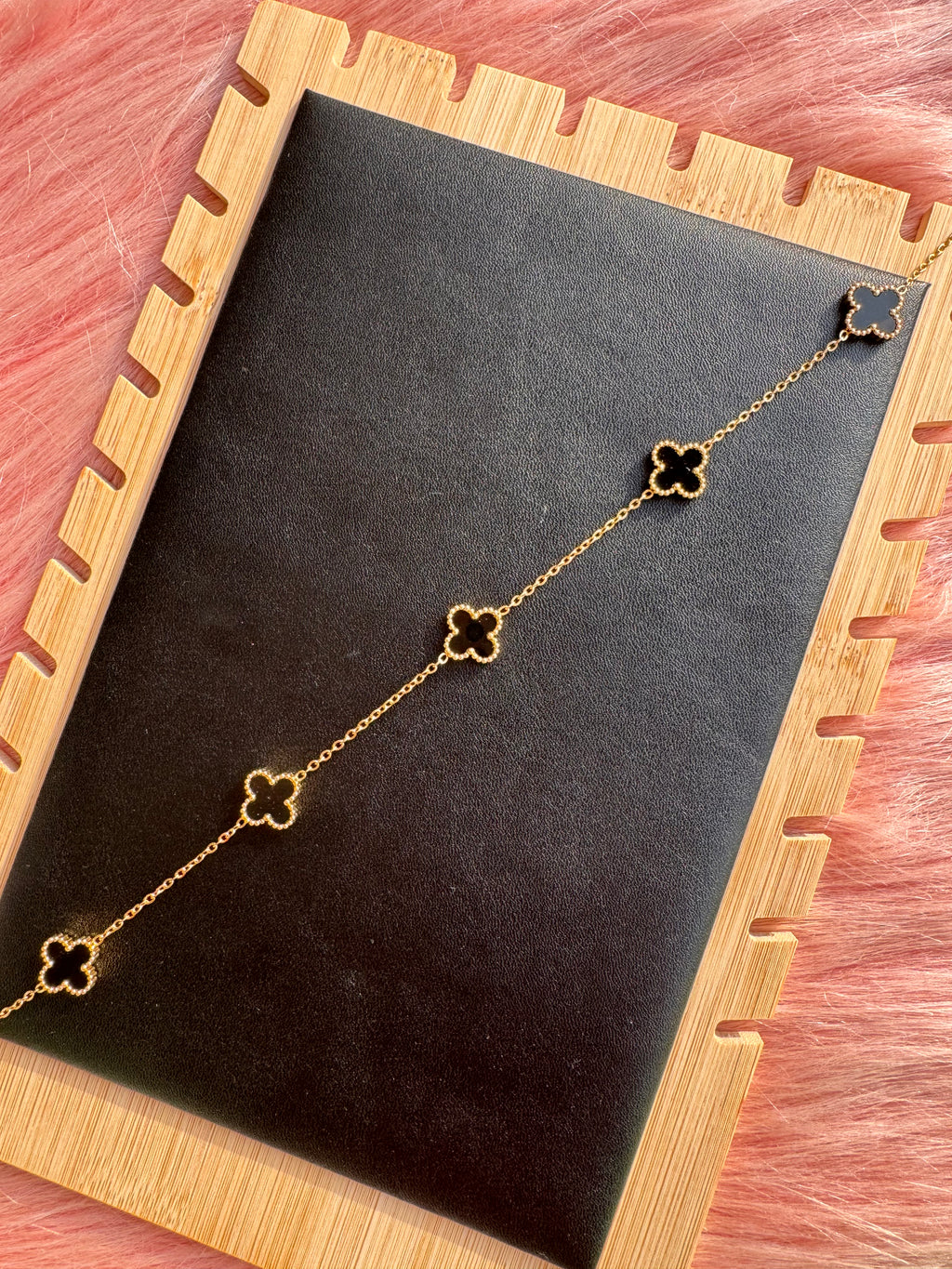 The Onyx Clover Station Necklace