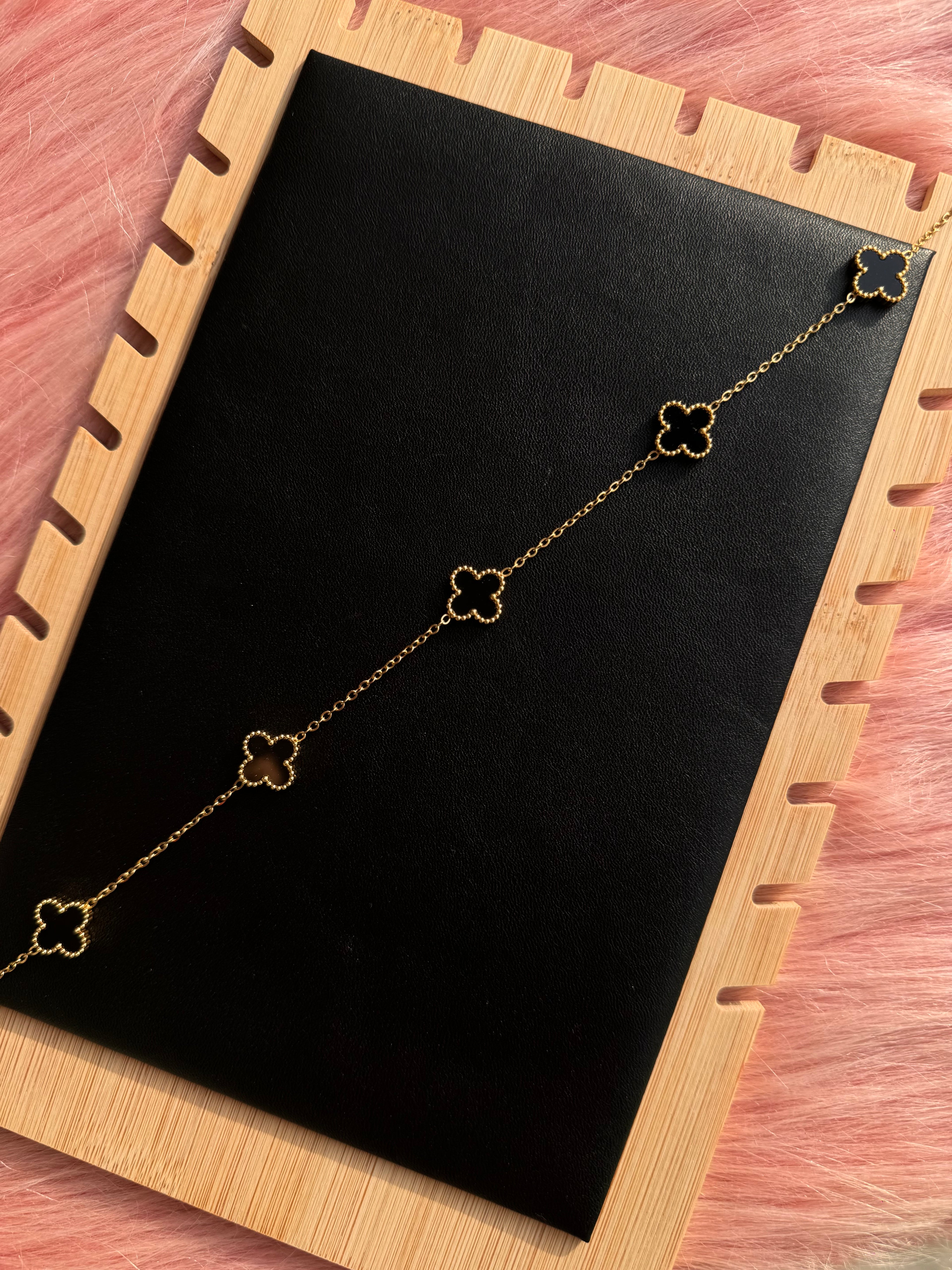 The Onyx Clover Station Necklace