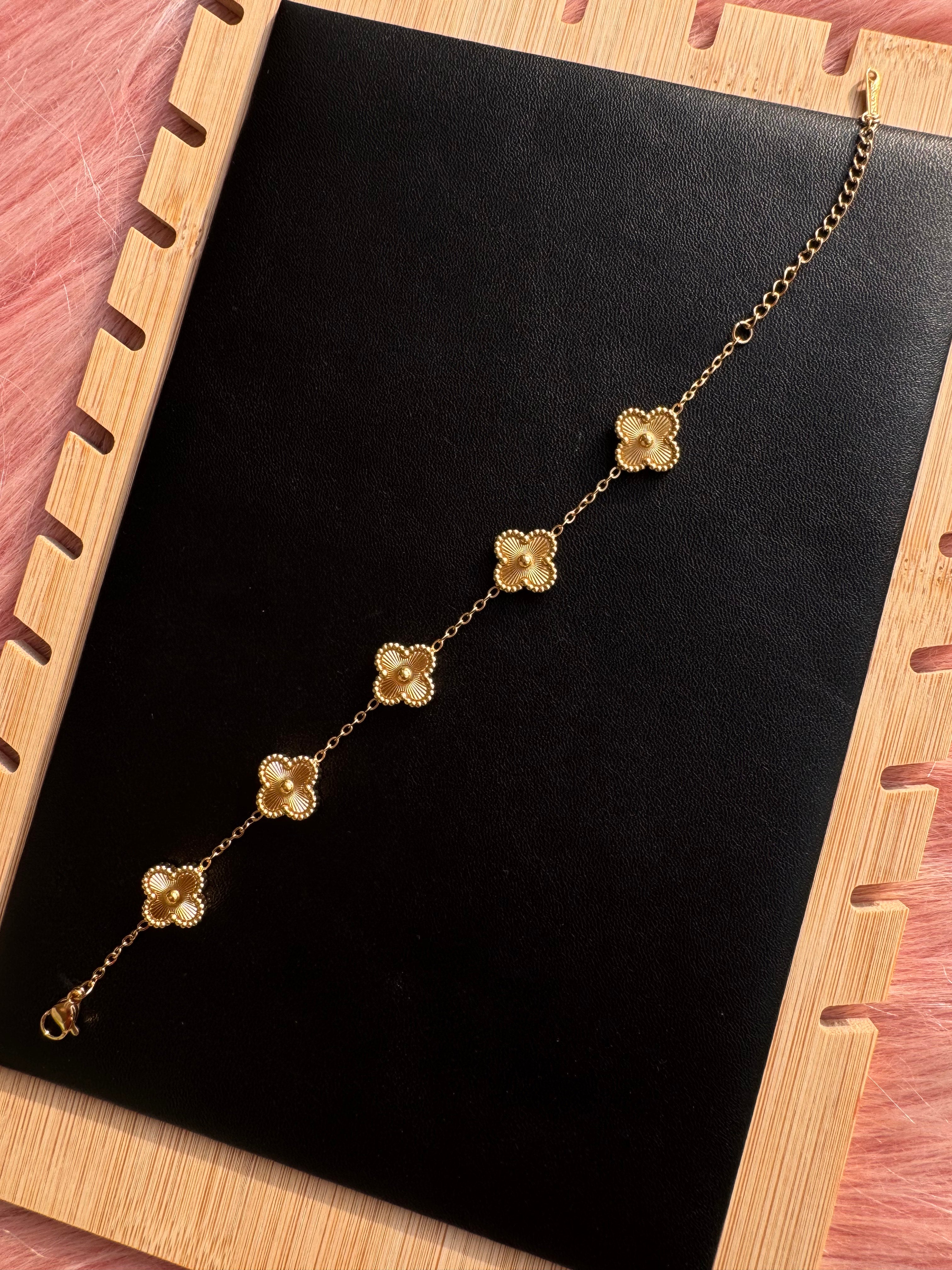 The Golden Sunburst Clover Bracelet
