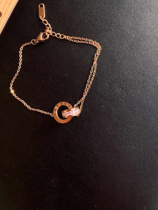 Roman Halo Double Chain Bracelet