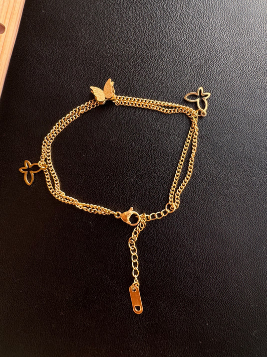 Golden Flutter Charm Bracelet
