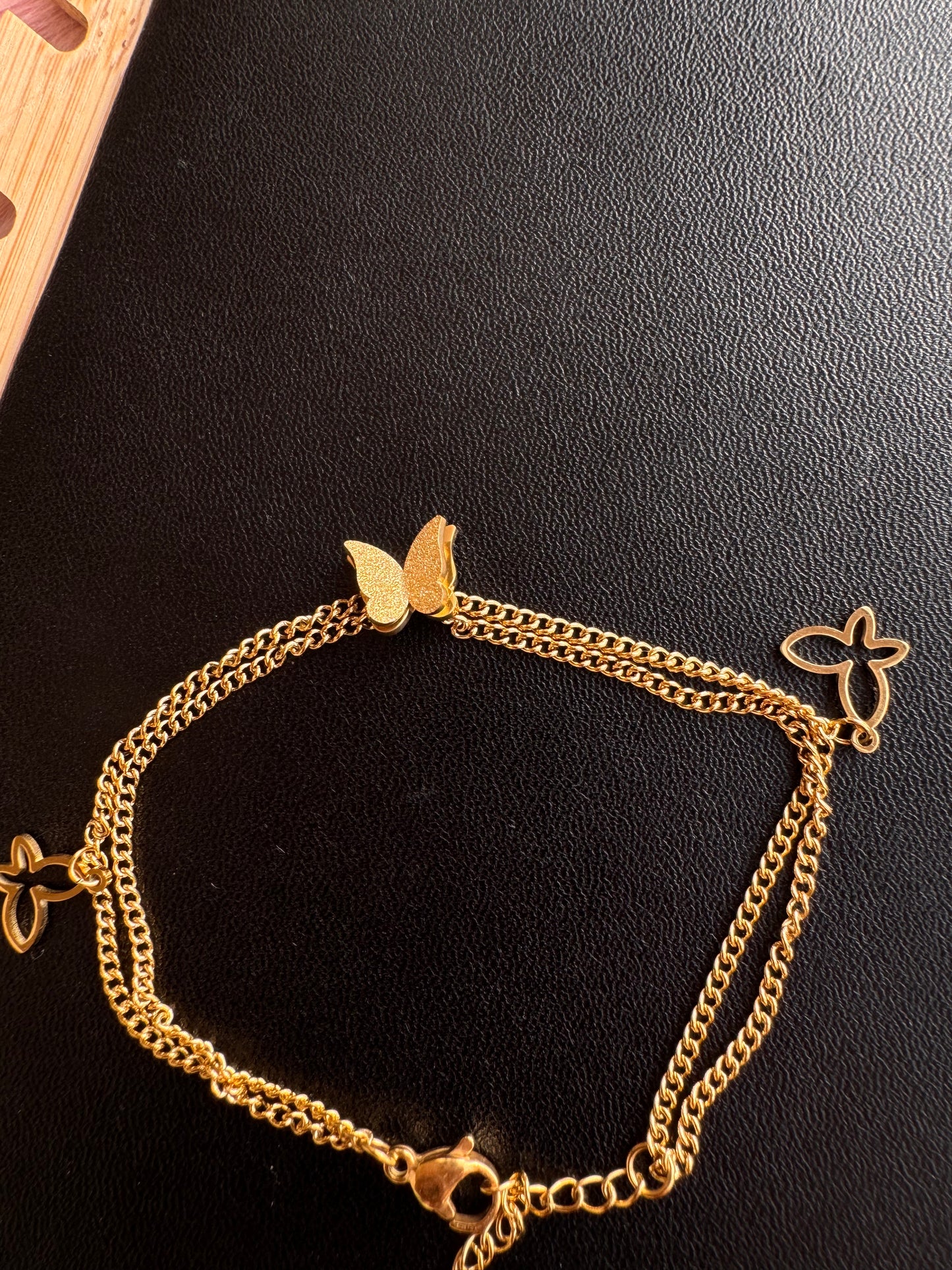 Golden Flutter Charm Bracelet