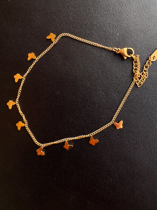 Mini Butterfly Charm Chain Bracelet