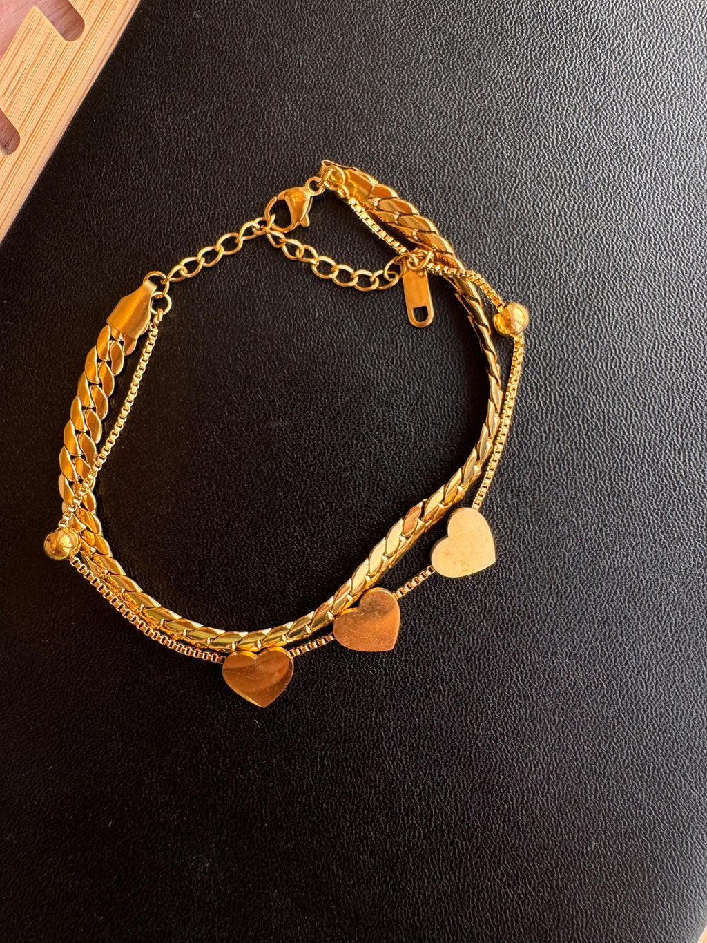 The Layered Heart & Curb Chain Bracelet