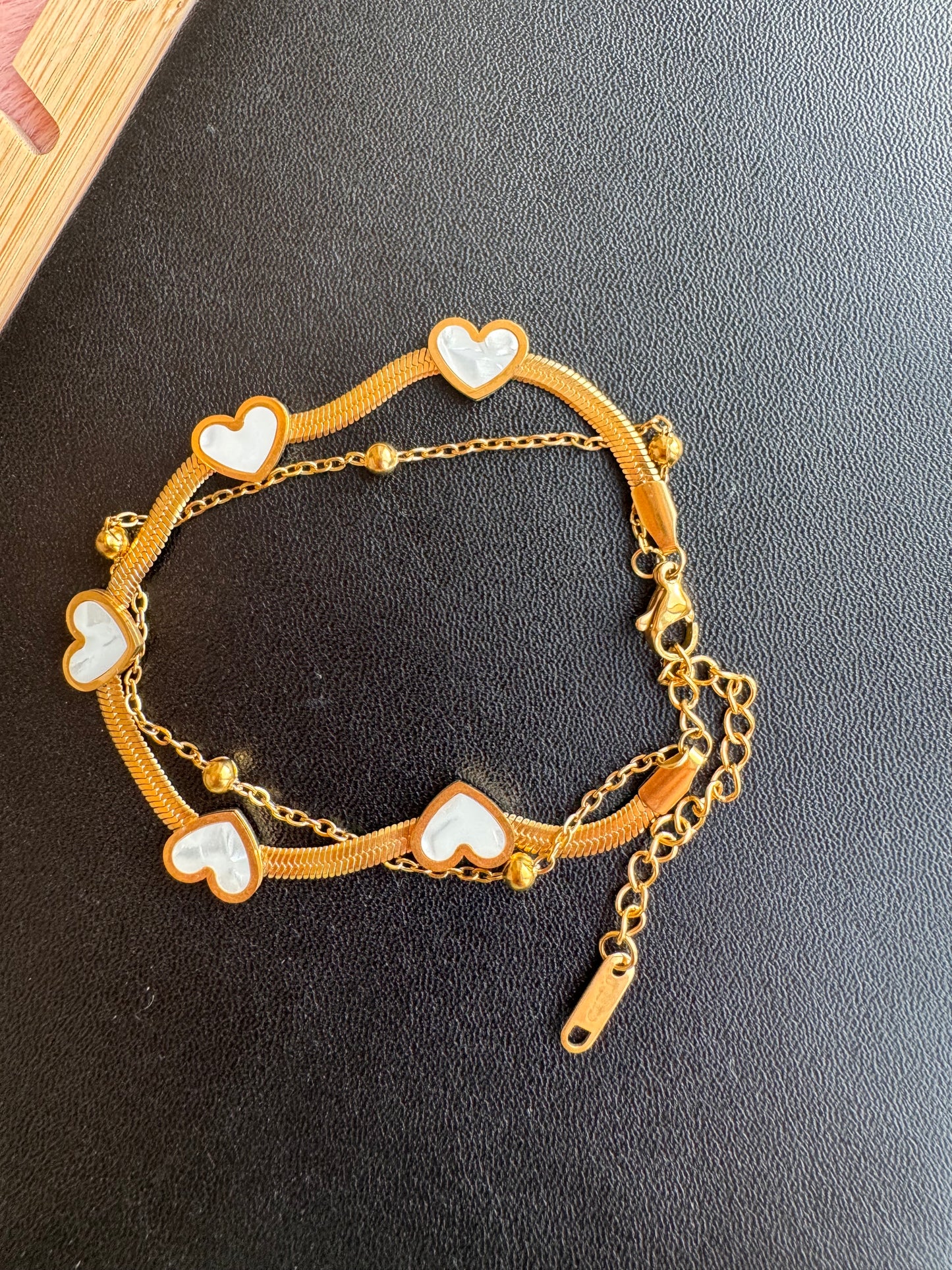 Golden Heartbeat Duo-Layer Bracelet
