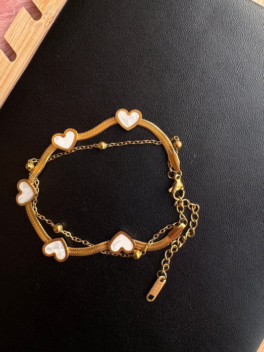 Golden Heartbeat Duo-Layer Bracelet