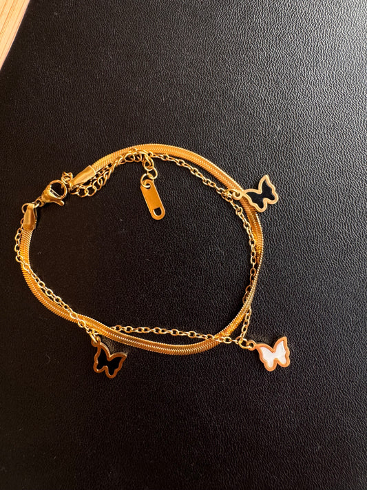 Golden Flutter Dual-Layer Bracelet