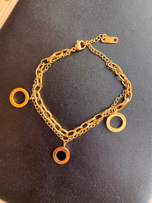 Roman Ring Link Charm Bracelet