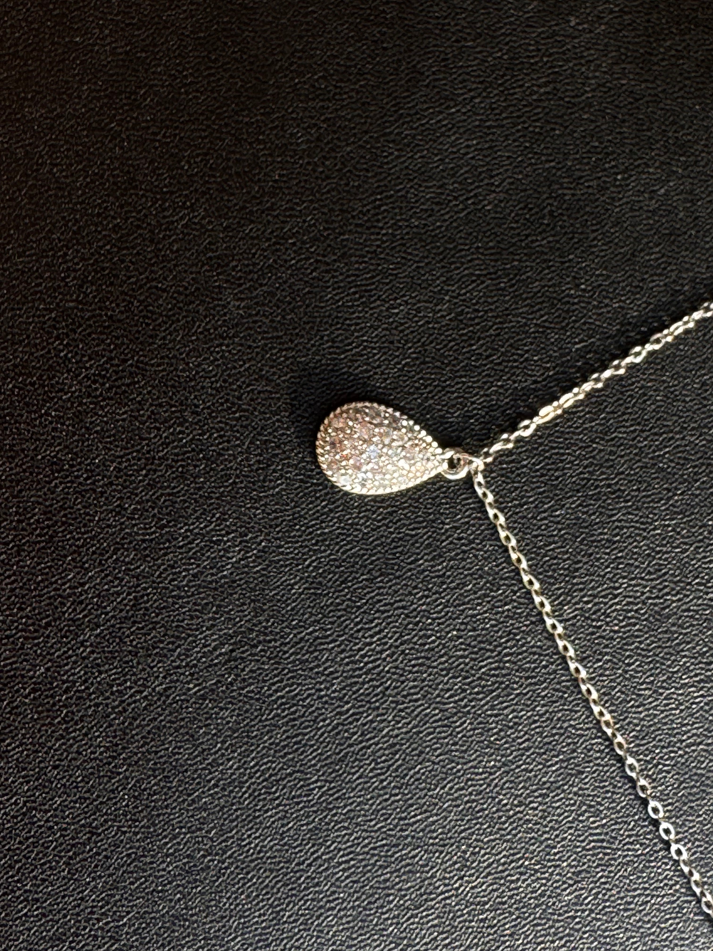 Stellar Teardrop Pavé Pendant Necklace