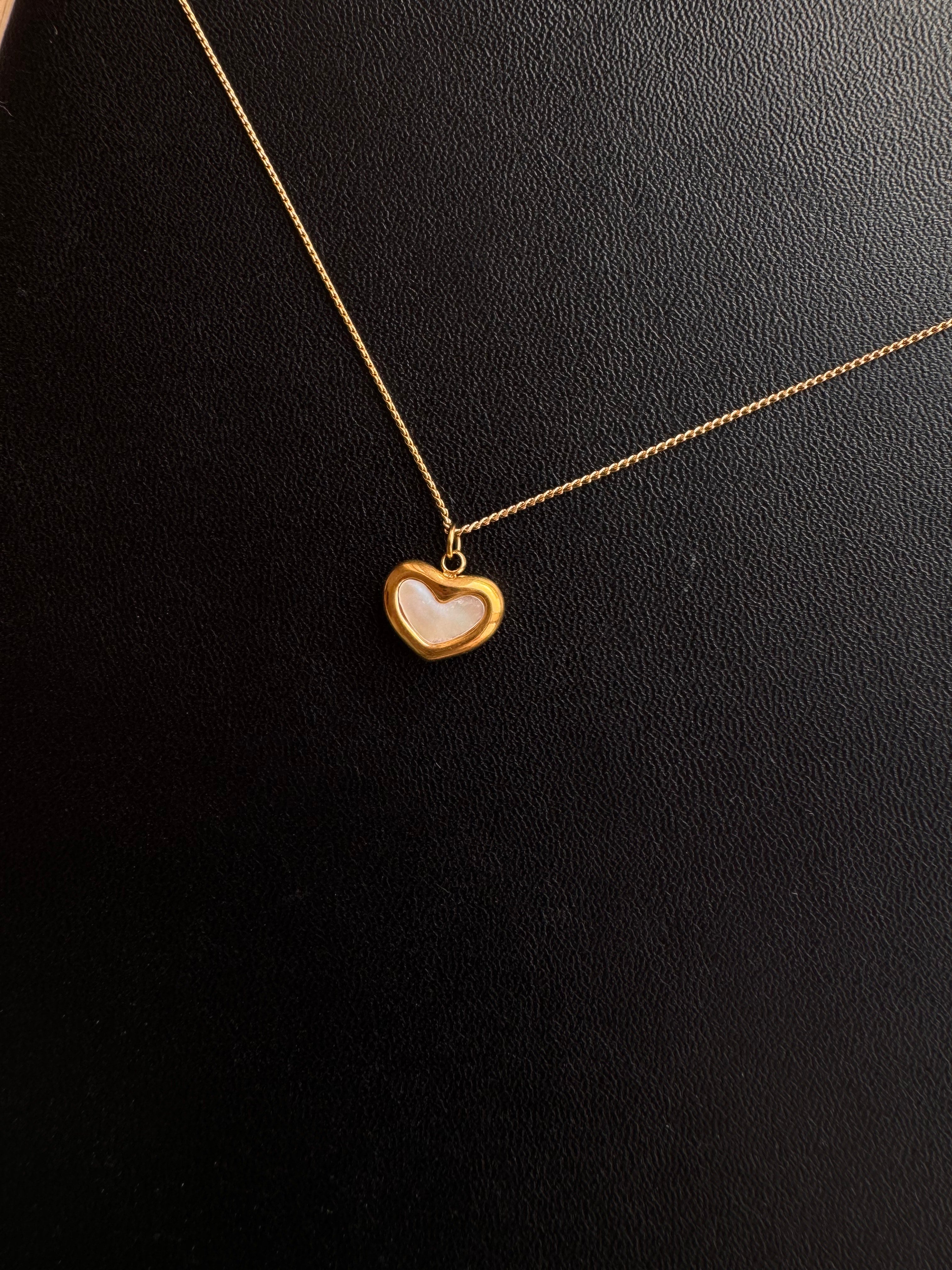 Heart Bezel Pendant Necklace