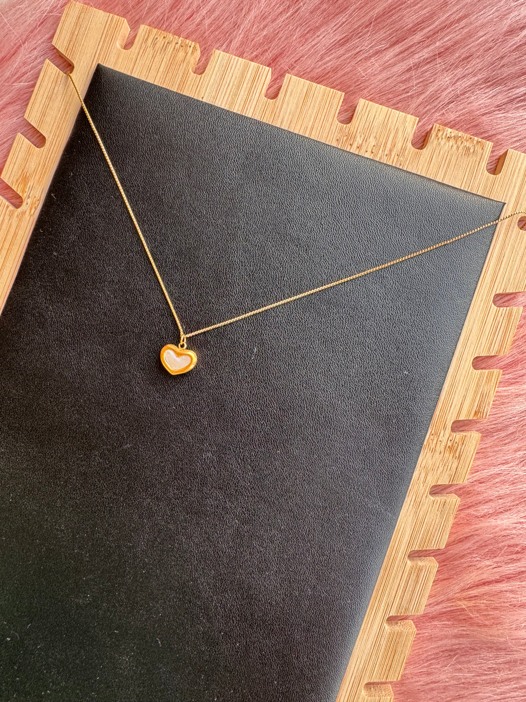 Heart Bezel Pendant Necklace