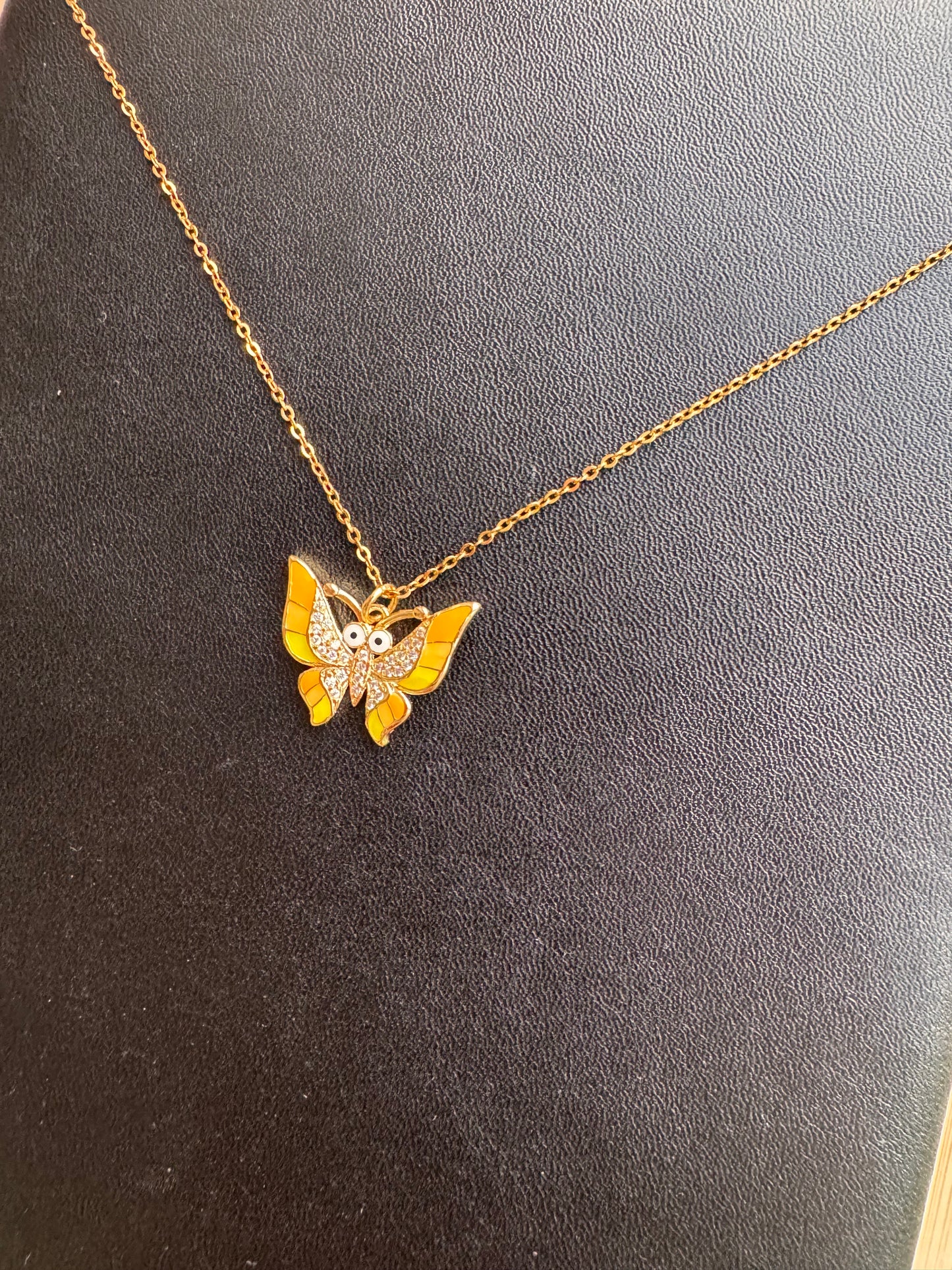 Golden Butterfly Pendant Necklace