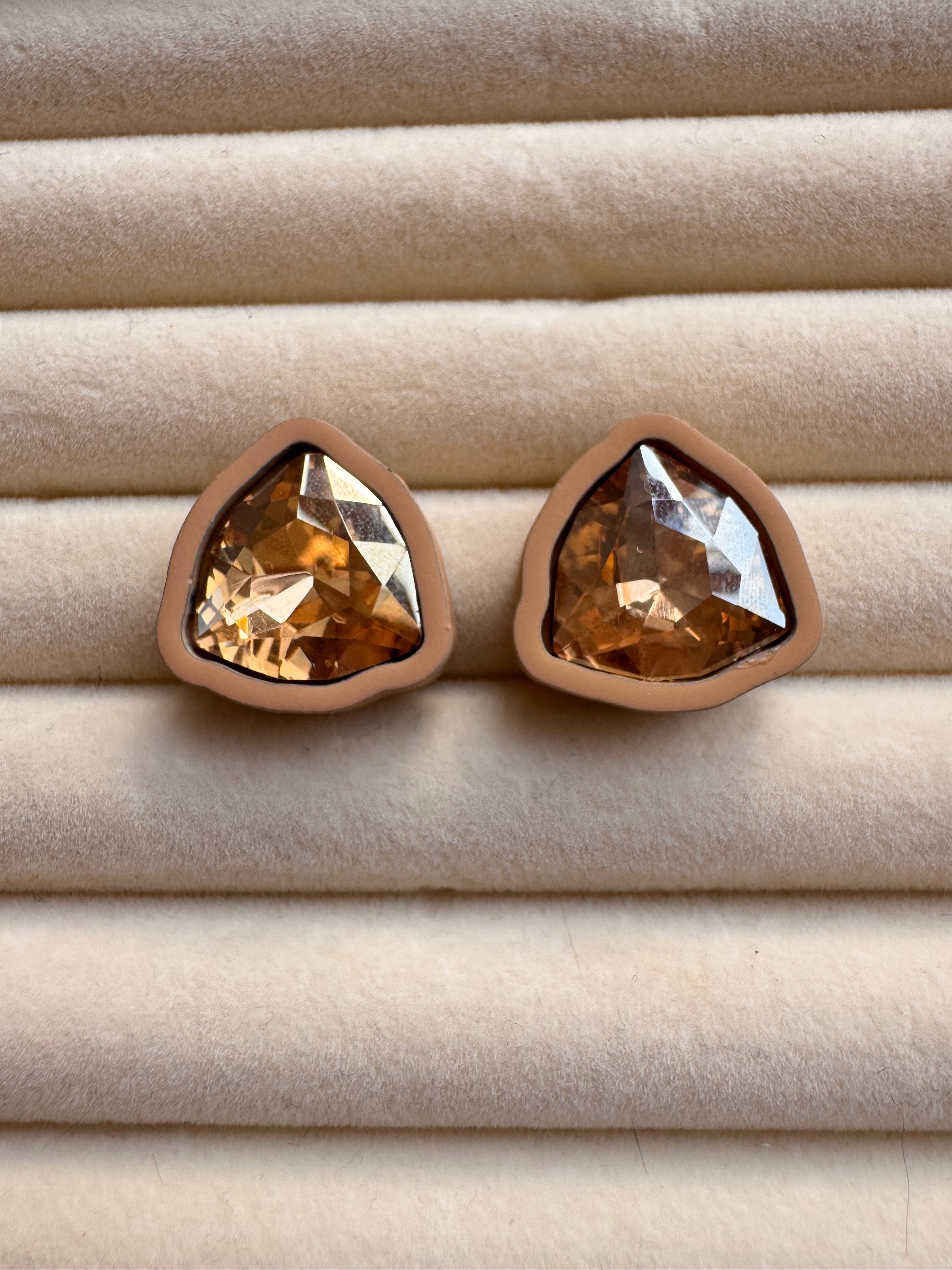 The Amber Prism Studs