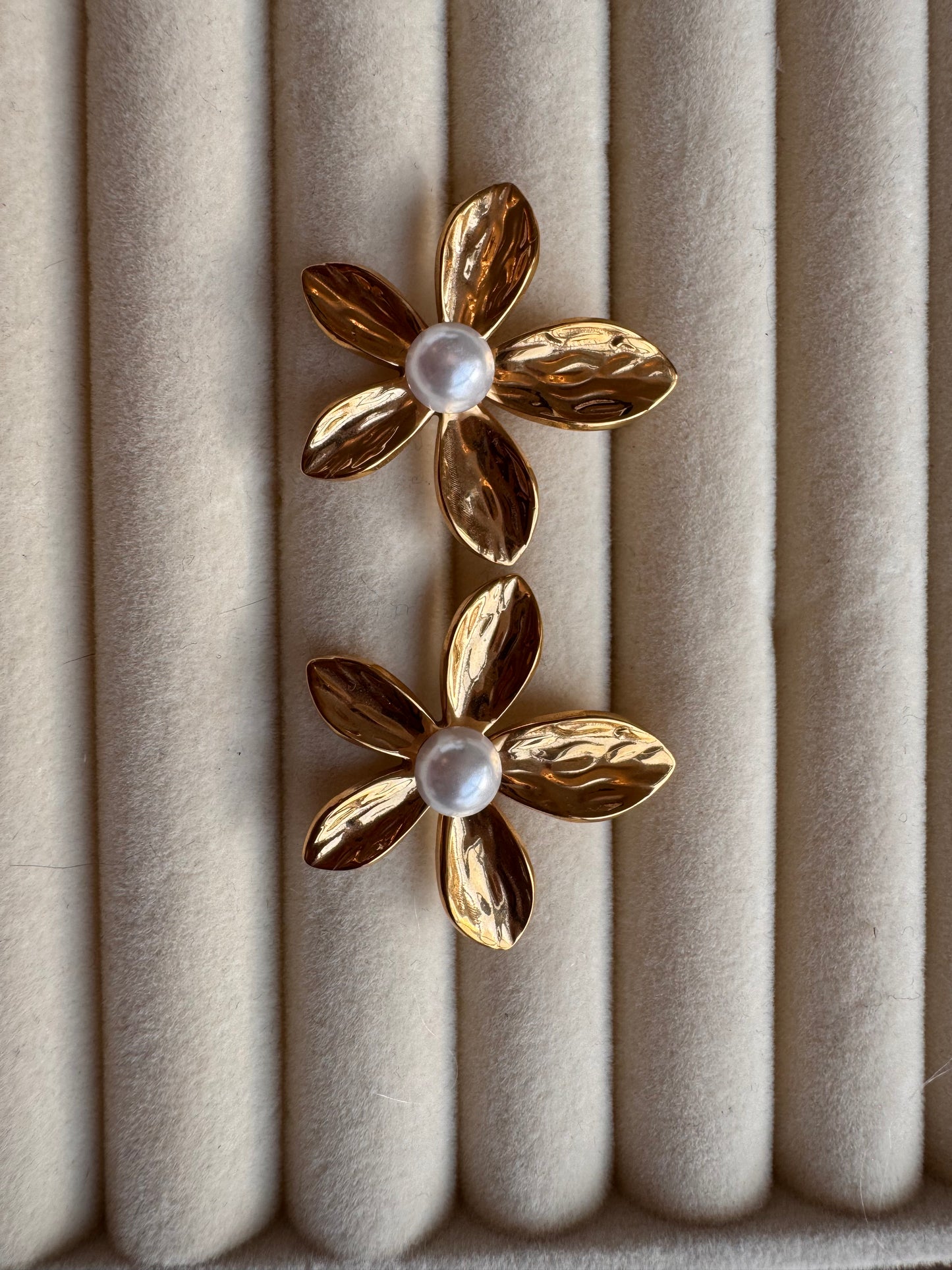 Golden Bloom Pearl Studs