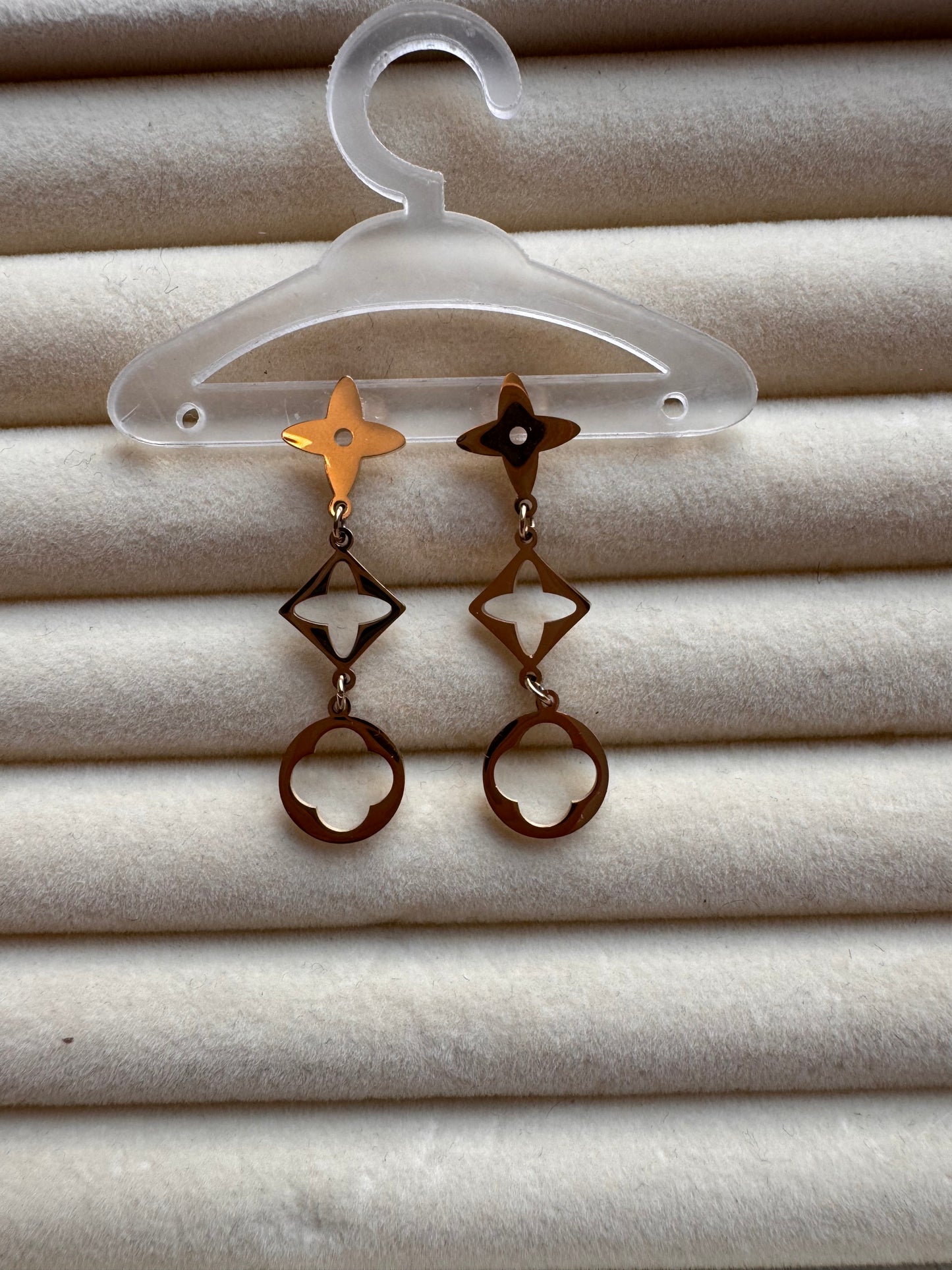 Geometric Bloom Dangle Earrings