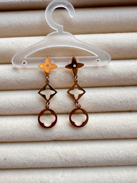 Geometric Bloom Dangle Earrings