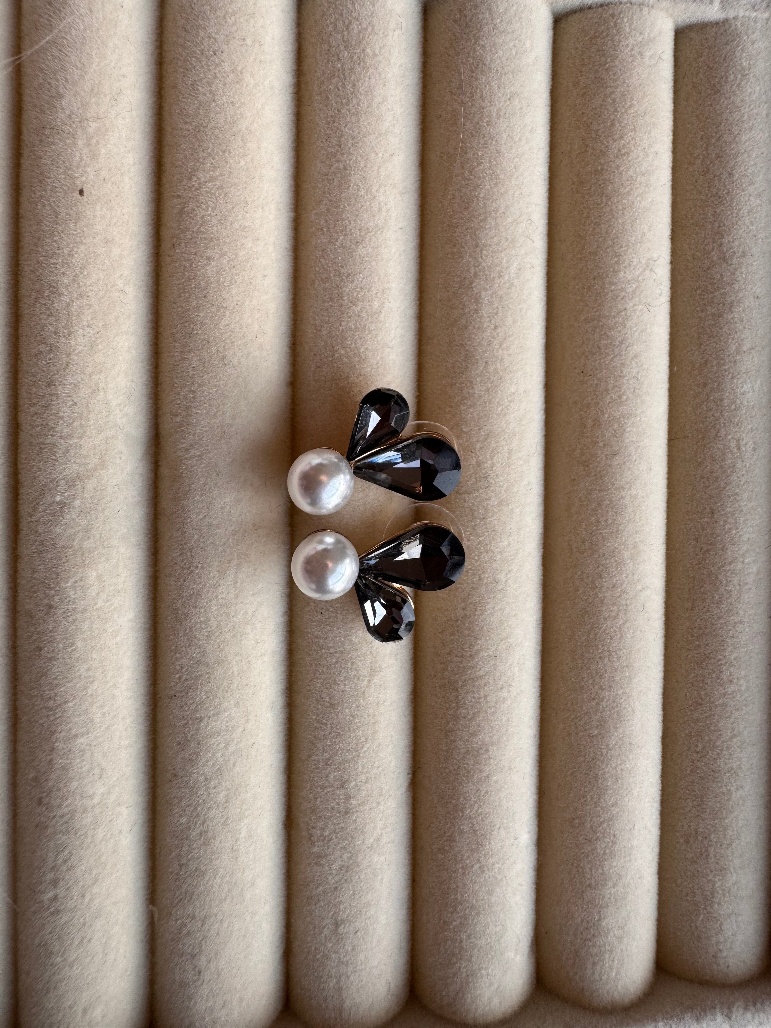 The Midnight Bloom Pearl Studs