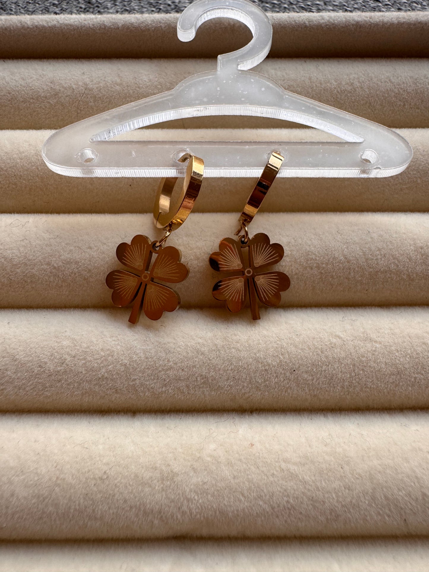 Golden Clover Drop Hoops
