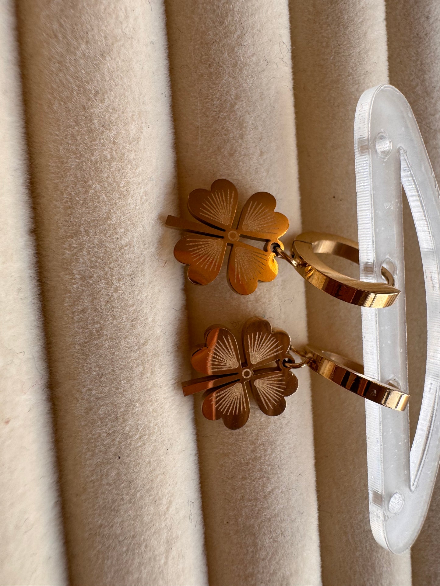 Golden Clover Drop Hoops