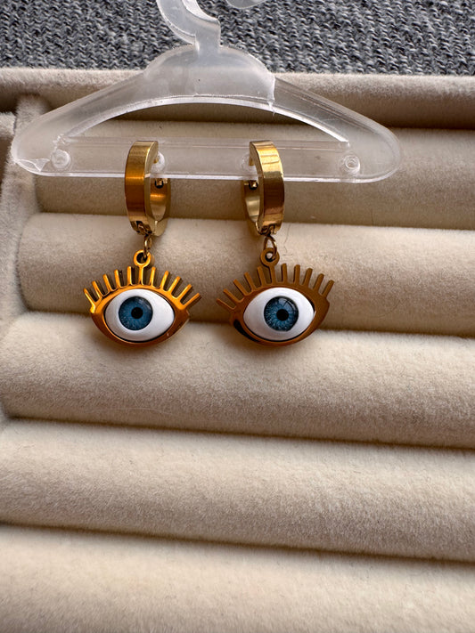 Evil Eye Lash Hoops