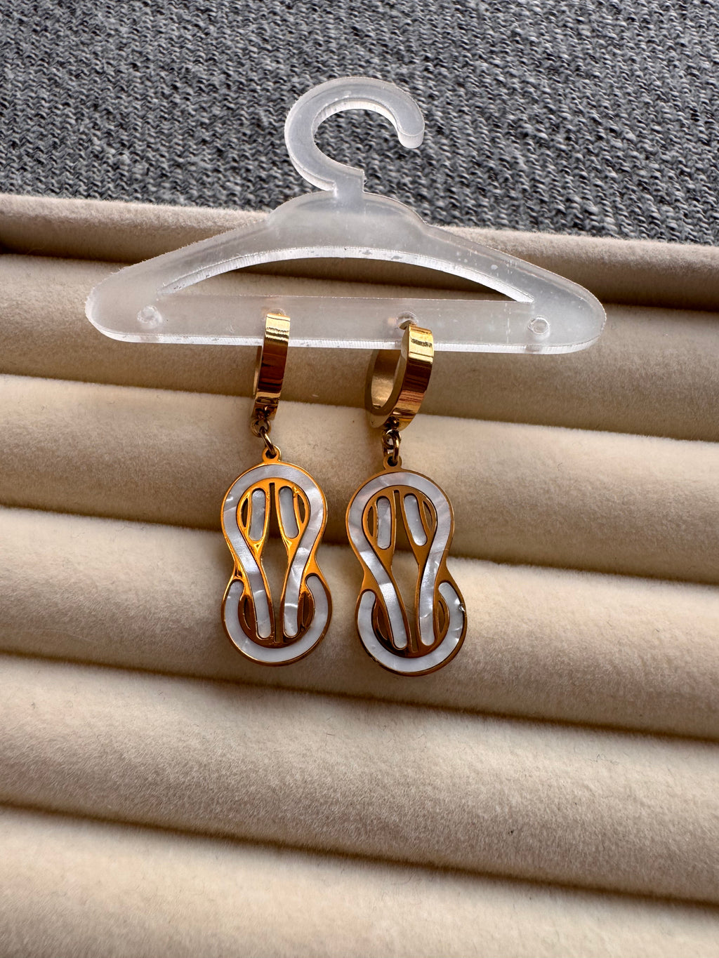 The Shell Drop Huggie Earrings