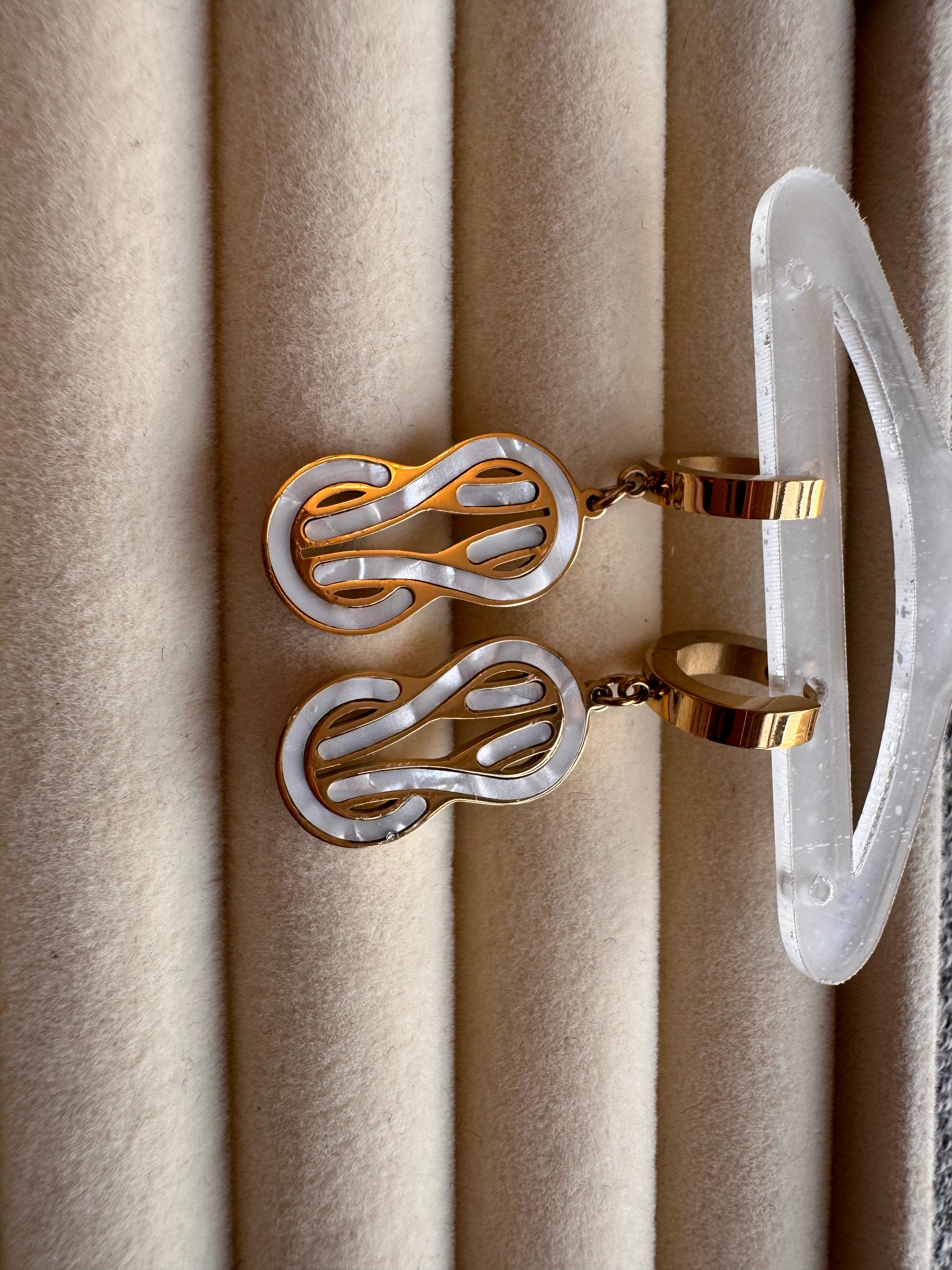 The Shell Drop Huggie Earrings
