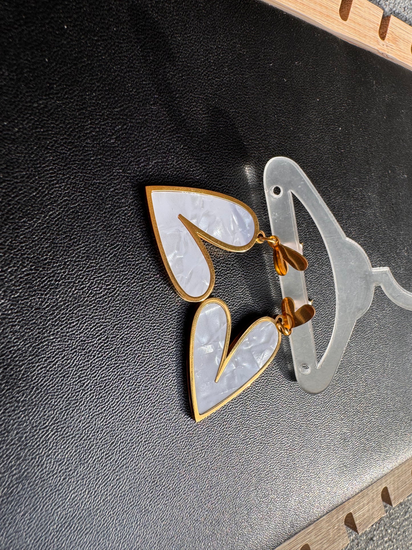 Iridescent Acrylic Heart Drops