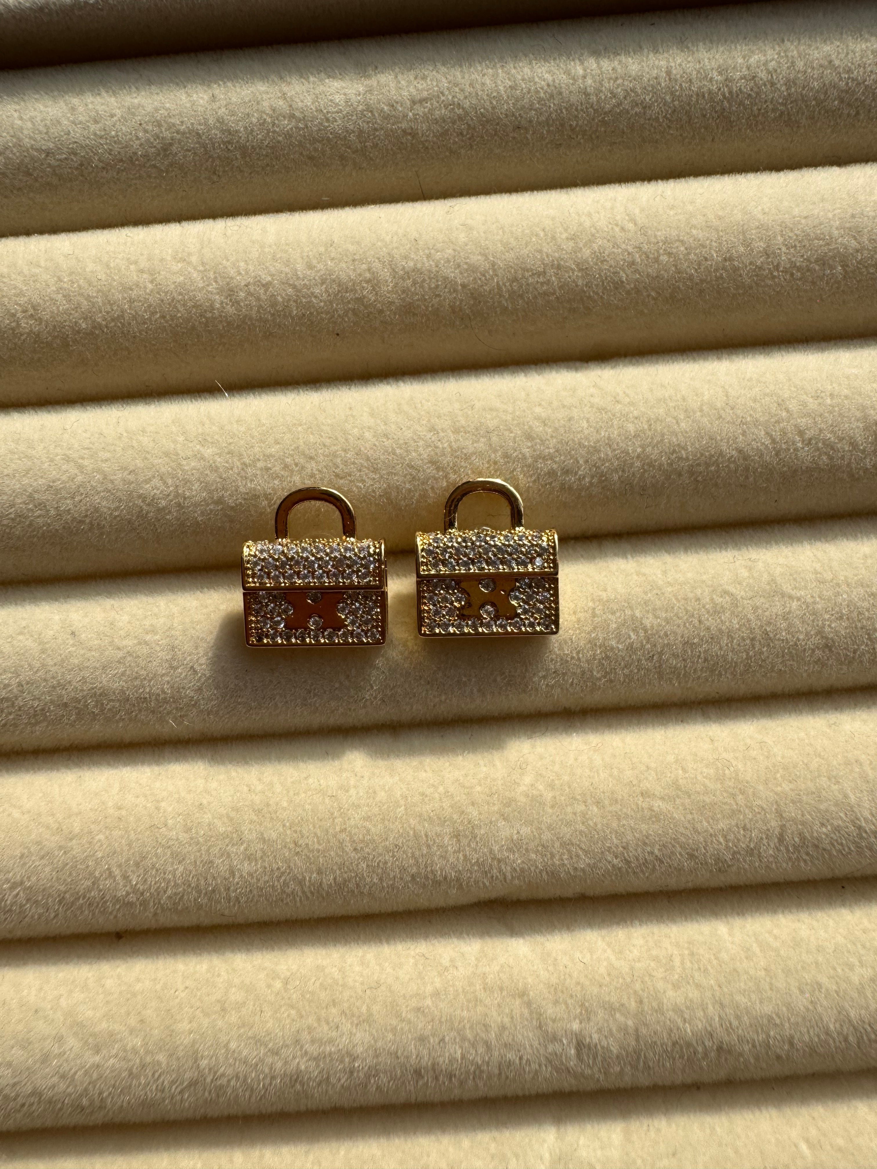 The Handbag Crystal Stud Earrings