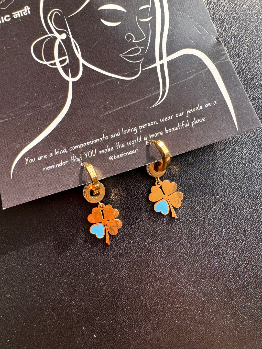 The Lucky Turquoise Four-Leaf Clover Drop Hoops