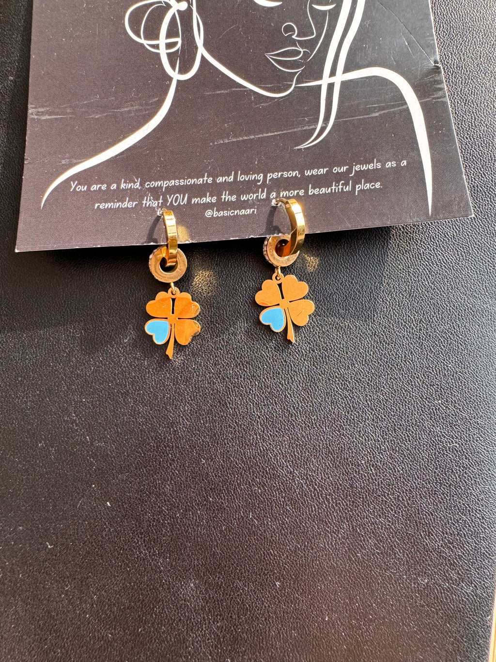 The Lucky Turquoise Four-Leaf Clover Drop Hoops