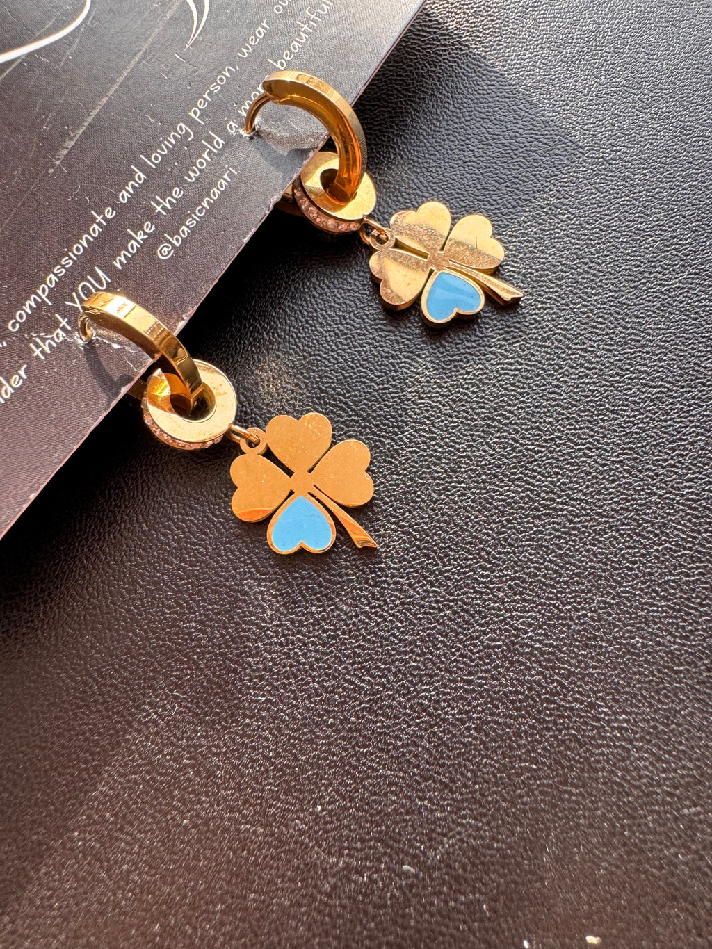 The Lucky Turquoise Four-Leaf Clover Drop Hoops