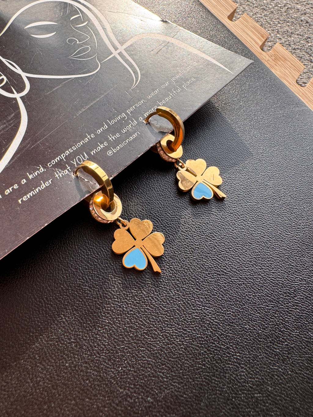 The Lucky Turquoise Four-Leaf Clover Drop Hoops