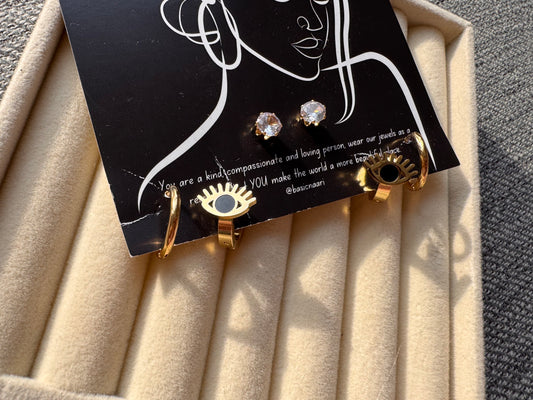 Evil Eye Charm Hoops