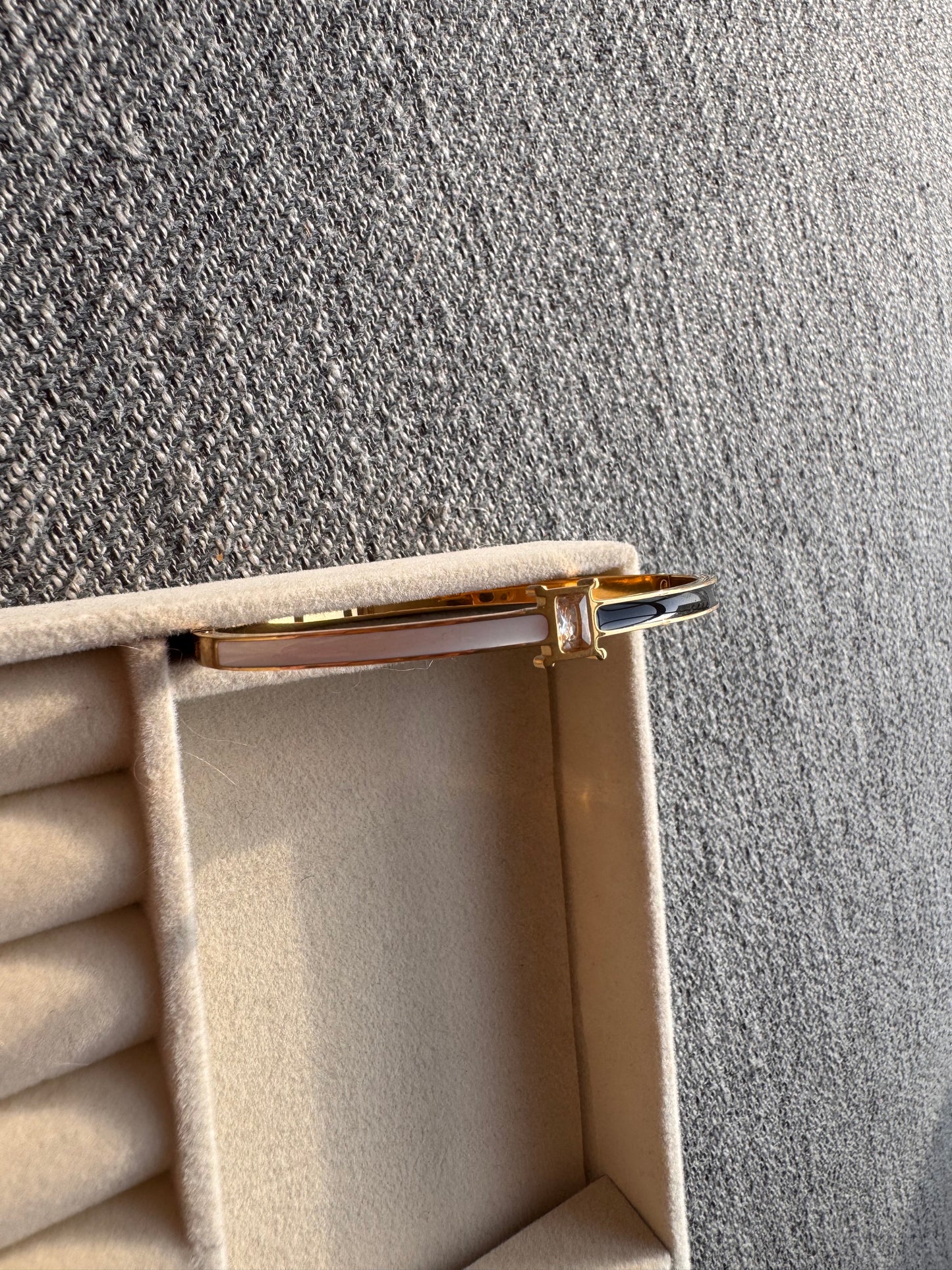 Dual-Tone Enamel Bar Cuff