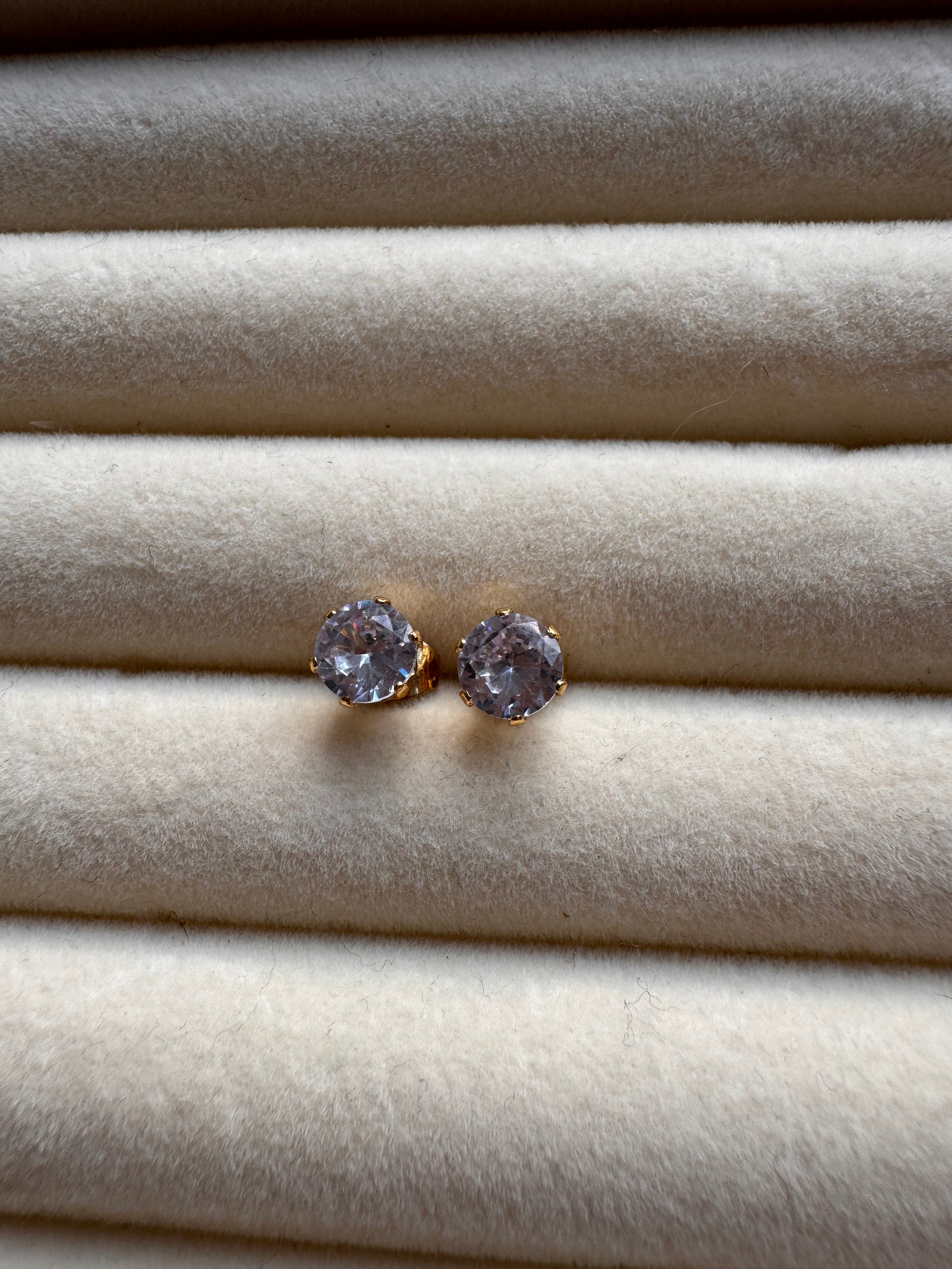 The Classic Solitaire CZ Gold Studs