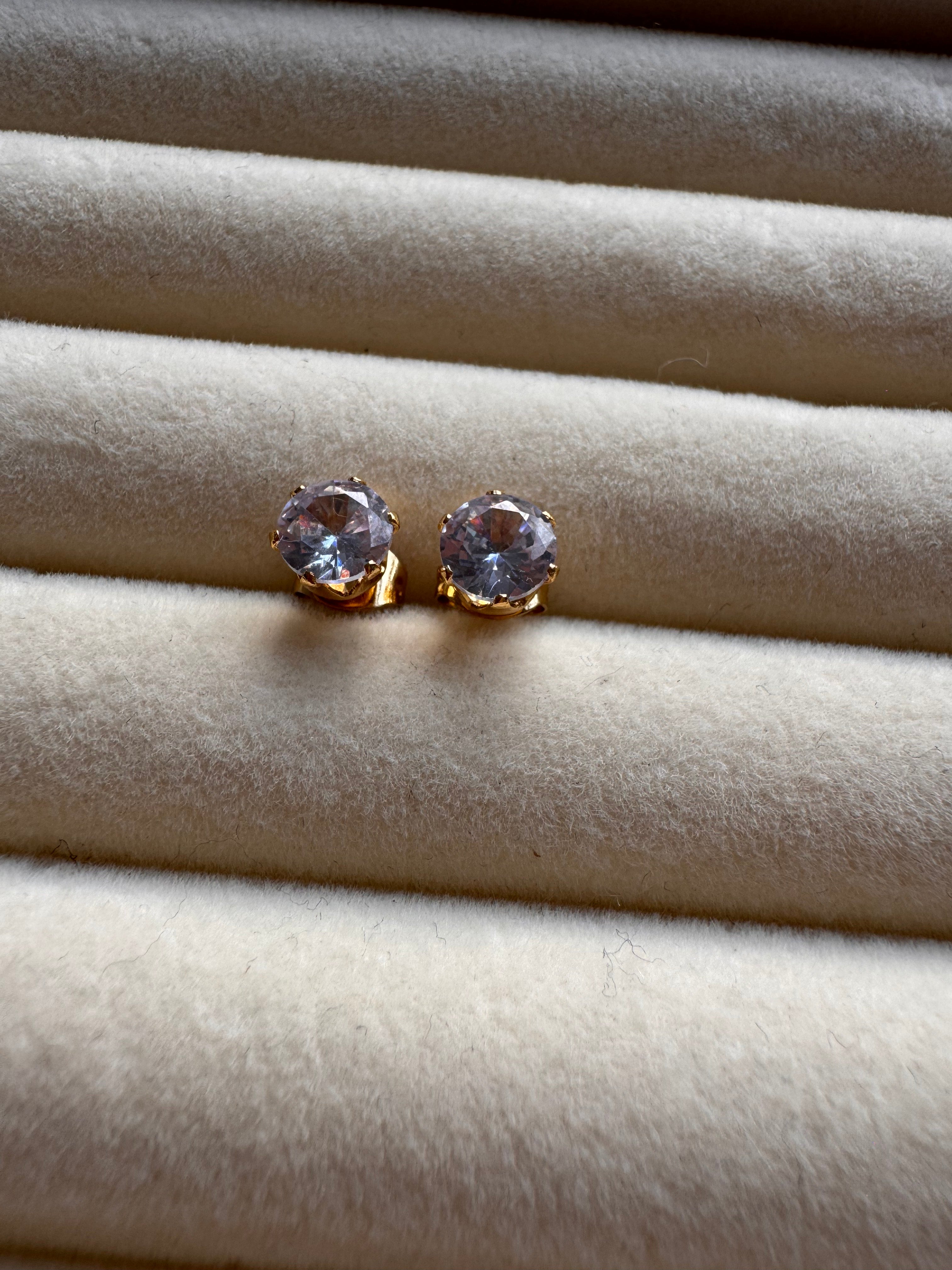 The Classic Solitaire CZ Gold Studs