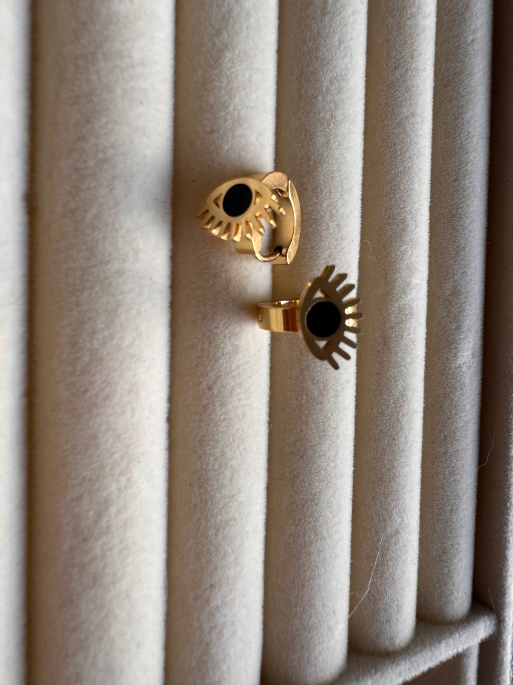 The Onyx Eye & Lash Gold Huggie Hoops