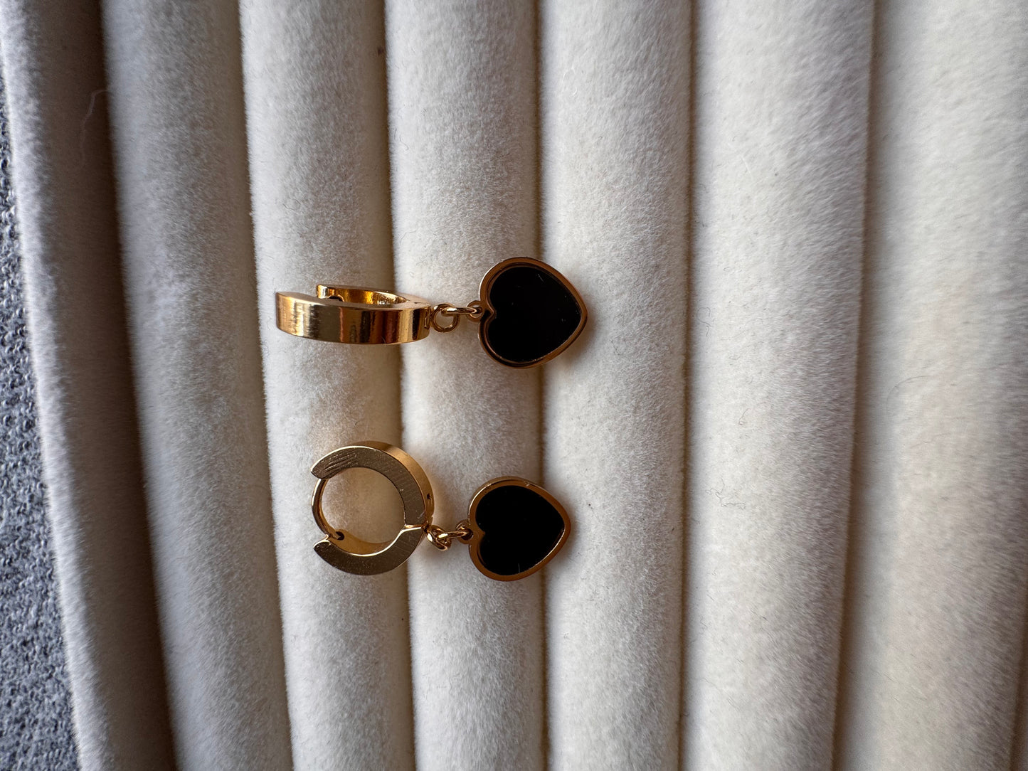 Black Heart Drop Hoops